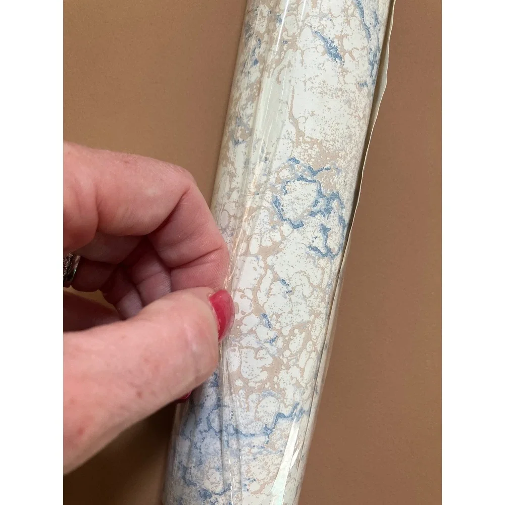 York Wallpaper Double Roll AA 4778 R73 Carey Lind Designs Blue‎ Beige White